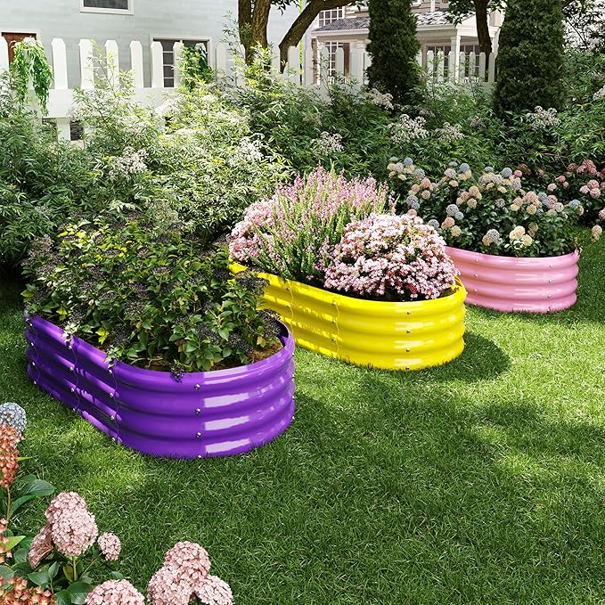 Raised Garden Bed, 4x2x1ft Raised Beds for Gardening Outdoor for Vegetables Flowers Ground Planter Box,Galvanized Raised Garden Beds