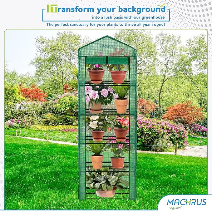 Ogrow® Mini Portable Greenhouse, with Cover and 5 Tier Shelves