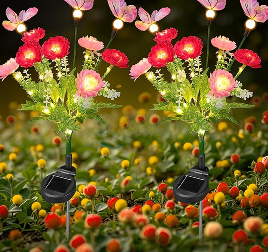 Enchanting Solar Garden Lights: Dancing Butterflies & Radiant Flowers