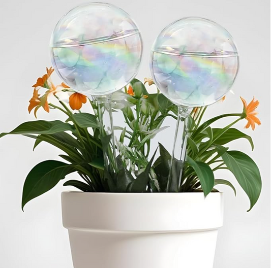 Vacation-Proof Your Plants: Iridescent Self-Watering Globes