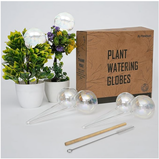 Vacation-Proof Hydration: The Effortless Solution with Large Iridescent Self Watering Globes