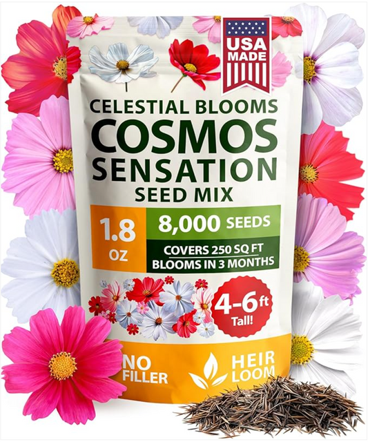 Grow Vibrant Cosmos: Fill Your Garden with Easy-to-Grow Blooms Using HOME GROWN Cosmos Seeds Bulk Pack