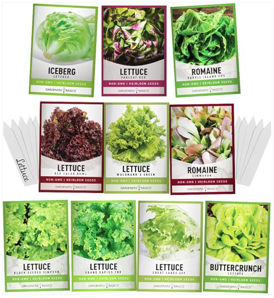 The Ultimate Harvest: Salad Greens Lettuce Seeds Heirloom Variety Pack from Gardeners Basics!