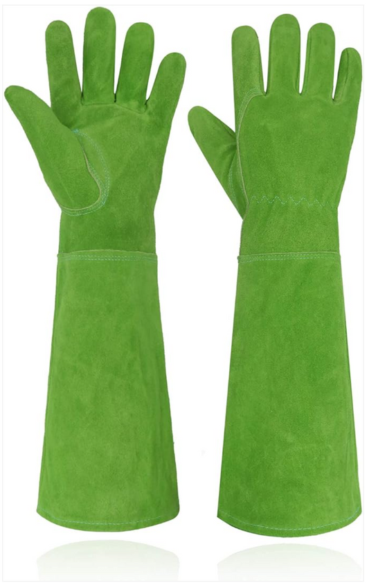 Work Thorn-Free: HANDLANDY Ladies Leather Gardening Gloves with Long Gauntlet!