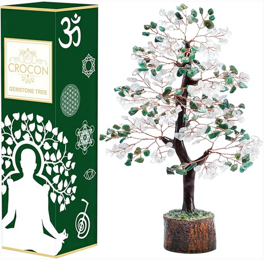 Balance & Abundance: The Green Aventurine & Clear Quartz Tree of Life