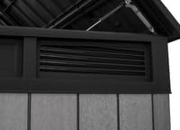 Keter Cortina Mega Ft All-Weather Outdoor Resin Horizontal Storage Shed for Outdoor Yard and Garbage Bin Storage with Lockable Doors, Graphite