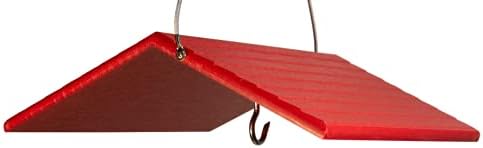 JCs Wildlife Poly Weather Cover - Rain Guard - Hang Bird Feeder or House Underneath for Protection from Rain or Snow - Easy to Clean and Use (Medium, Cardinal Red)