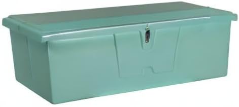 Taylor Made Stow N’ Go Standard Fiberglass Dock Box, Medium (24" H X 72" W X 23" D), Seafoam Green, Smooth Interior Finish, Lockable Latch, Stainless-Steel Hardware - 83552SF