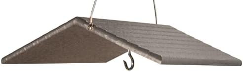 JCs Wildlife Poly Weather Cover - Rain Guard - Hang Bird Feeder or House Underneath for Protection from Rain or Snow - Easy to Clean and Use (Medium, Gray)