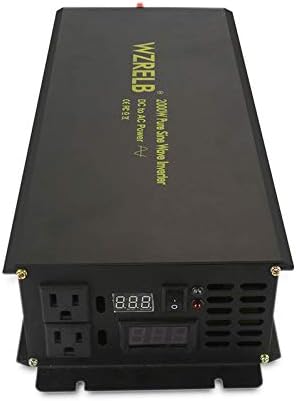 WZRELB Power Inverter 2000w Pure Sine Wave Inverter 24v 120v DC AC Converter