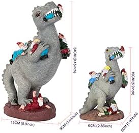 M.A.K Dinosaur Eating Gnomes Garden Decor, Art for Garden Decor, Outdoor Statue for Patio, Lawn, Yard Art Decoration, Housewarming Garden Gift