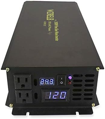 WZRELB Power Inverter 2500w Pure Sine Wave Inverter 24v 120v DC AC Converter