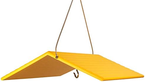 JCs Wildlife Poly Weather Cover - Rain Guard - Hang Bird Feeder or House Underneath for Protection from Rain or Snow - Easy to Clean and Use (Large, Yellow)