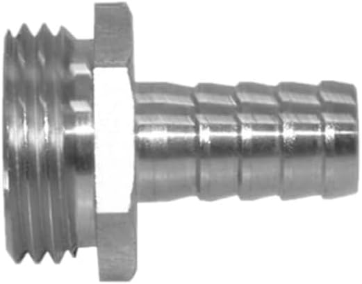 Stainless 1/4" Hose Barb x 3/4" Male GHT Garden Water Hose Connector Repair Fitting for Boat Lawn Power Wash Irrigation