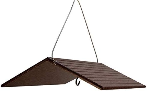 JCs Wildlife Poly Weather Cover - Rain Guard - Hang Bird Feeder or House Underneath for Protection from Rain or Snow - Easy to Clean and Use (Large, Brown)