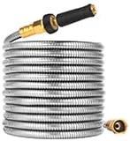 Metal Garden Hose 150 FT - 304 Stainless Steel Water Hose 150 FT - Expandable Short Flexible Garden Hose,no Kink Explosion, no Bite
