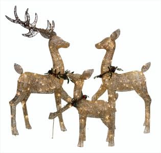 Christmas Deer Decoration Set Real 3D Christmas Reindeer Home with LED Warm Light 175 Festive Atmosphere Decoration