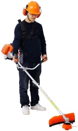 【LuckyNote】 52cc Weed Eater/Wacker Gas Powered, 2 in 1 String Trimme,with 10'' Brush Cutter,Rubber Handle & Shoulder Strap Included,73.5-Inch Length