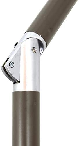 California Umbrella 9' Rd Pacific Trail Series Aluminum Patio Umbrella, Crank Lift, Push Button Tilt, Black Finish, Sunbrella Cabana Classic Fabric