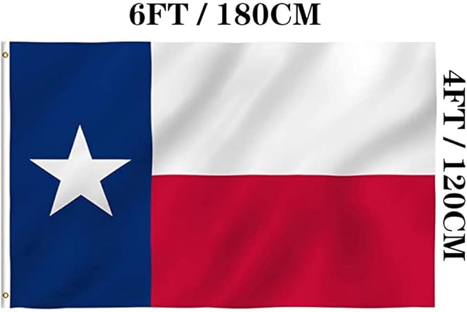 Jayus Double Sided Texas State Flag 4x6 FT Outdoor- 220D Heavy Duty Republic of Texas Flags Banners- Vivid Colors UV Resistant TX Flags with 2 Brass Grommets