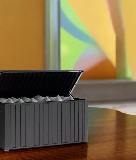 Outdoor Storage Deck Box, 170 Capacity, 27.7L x 57W x 29H inches (Graphite)