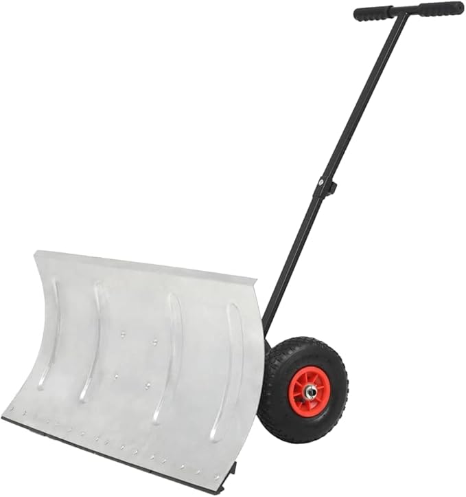 Snow Plow Black and Red Galvanized Steel Blade and Steel Push bar, Snow Removal, Snow Shovels, 142915