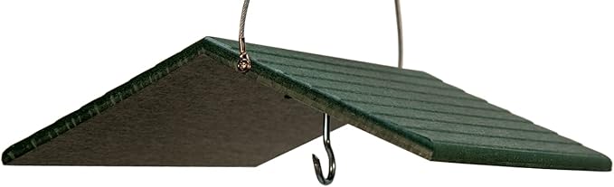 JCs Wildlife Poly Weather Cover - Rain Guard - Hang Bird Feeder or House Underneath for Protection from Rain or Snow - Easy to Clean and Use (Medium, Green)