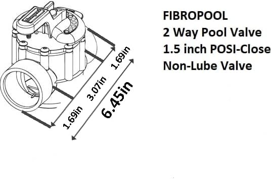 FibroPool Swimming Pool Check Valve - 1 1/2 Inch - Positive Seal & Non Lube Replacement Valve for Pools and Spas