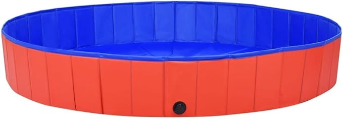 Foldable Dog Swimming Pool, Foldable Pet Swimming Pool, Portable Dog Pool, Bath Pool Collapsible Dog Pet Pool Bathing Tub, 78.7"x11.8" PVC Red