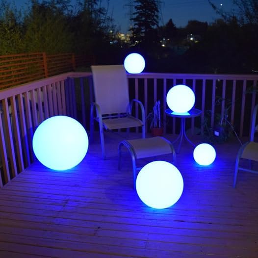LOFTEK Pool LED Light Ball - 12-inch Sphere Lamp Rechargeable - 16 RGB Cool Lamp for Bedroom Ambient Lighting - Smart Night Light for Baby Nursery - Waterproof Light for Yard & Pool Decor, 1PCS