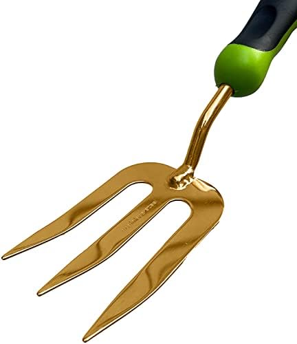 Garden Guru Titanium Hand Weeder Fork Tool – Rust Resistant – Ergonomic Handle – Great for Planting, Spreading Mulch, Weeding, Loosening & Transplanting Soil (2 Pack)
