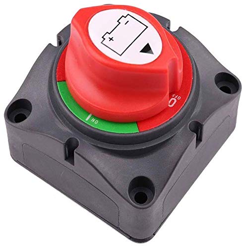 Marine Battery Disconnect Switch - Premium On-Off Position Master Cut Off - 6V 12V 24V 48V - Battery for Boat, ATV, RV, UTV, Heavy Duty Waterproof Isolato Switch, 275/1250 Amps (On-Off)