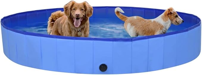 Foldable Dog Swimming Pool, Foldable Pet Swimming Pool, Portable Dog Pool, Bath Pool Collapsible Dog Pet Pool Bathing Tub, 78.7"x11.8" PVC Blue