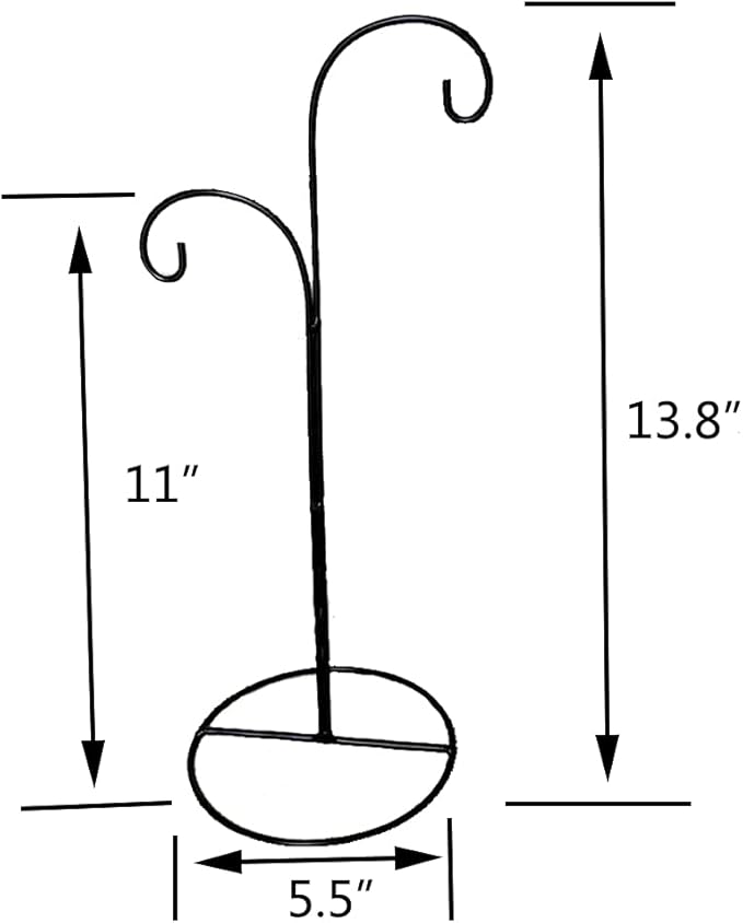 SGrace Ornament Display Stand Holder Home Wedding Decoration Rack for Hanging Glass Globe Pot Stand Iron Pothook Stand Terrarium Witch Ball (2, 13.8"x5.5")