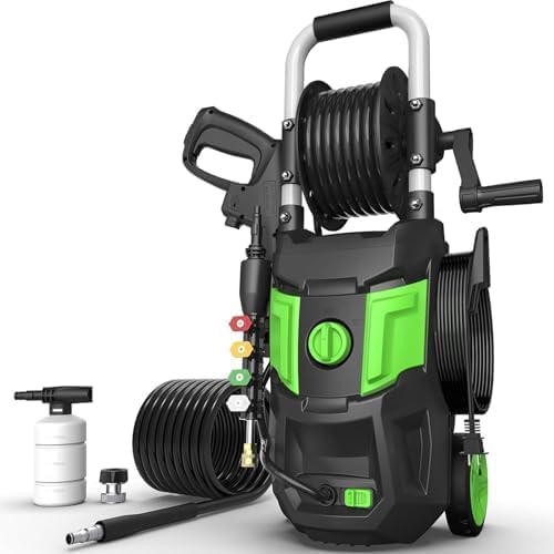 Pressure Washer, 5000PSI Max Power Washer with 500ML Foam Cannon, High Pressure Cleaning Machine with 4 Connect Nozzles for Cars Patio Driveways Home