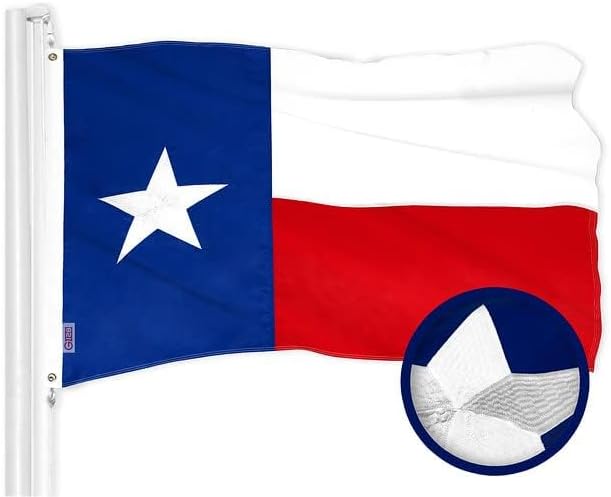 G128 Combo Pack: USA American Flag 3x5 Ft Embroidered Stars & Texas TX State Flag 3x5 Ft Embroidered | US and Texas Flags 3x5 Heavy Duty Outdoor