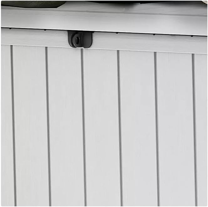 Stylish Indoor/Outdoor Storage Deck Box,Resin,Large Capacity, Weather-Resistant, Lockable lid and Side handles. (White, 170 Gallon)
