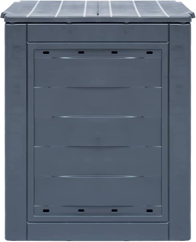 Compost Bin | Garden Composter Bin | Outdoor Composting Box for Backyard Yard Patio Outside | Gray Plastic 23.6" x 23.6" x 28.7" 68.7 Gallon by GeoHome