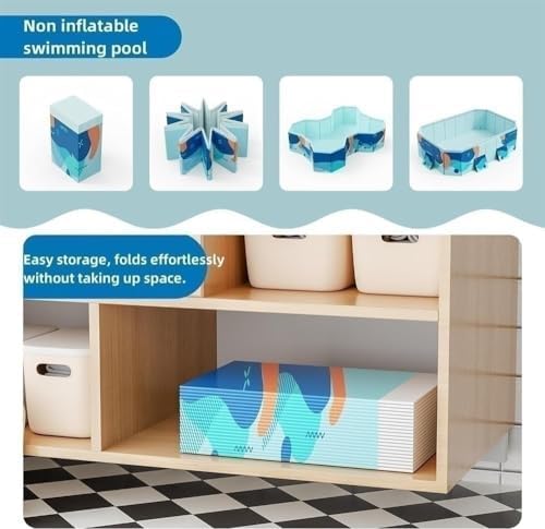 Premium 9.8ft Rectangular Above Ground Pool - Foldable Outdoor Swimming Pool for Backyard, Garden Parties, Kids & Dogs, Easy Setup & Portable Fun