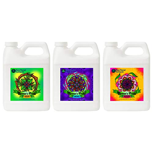 Farmer's Pride 3-Part Organic Blend Fertilizer Set (32 oz Jugs) Quart | Concentrated Plant Food for All Plants & Gardens | Makes Up to 470 Gallons | Blue Planet Nutrients