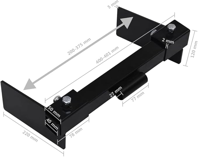 Snow Plow Adapter for Lawn Mower Black Black (3.4KG/7.48LB) Outdoor Power Equipment Accessories-Lawn Mower Accessories