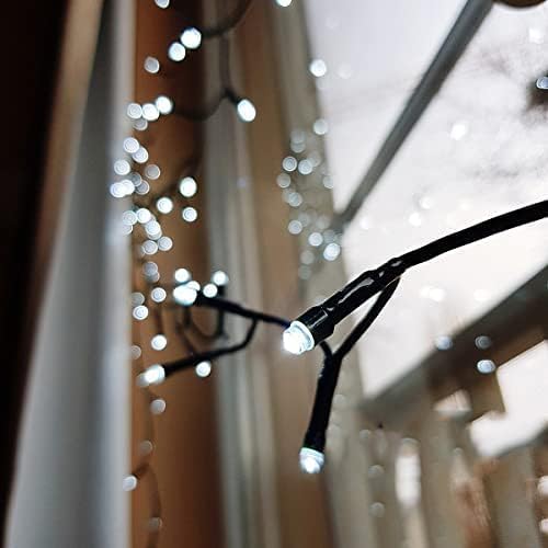 Connectable 240LED 95Ft 13Modes String Lights Indoor Outdoor | Extendable Green Wire Cool White Christmas Tree Lights with Timer | Twinkle Fairy Light Plug in for Xmas Tree Garden Decor(Cool White)