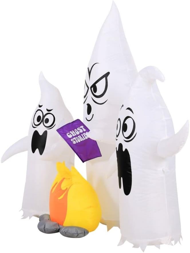 Novelty Lights Occasions Color Changing Campfire Ghosts Halloween Inflatables, Halloween Yard Decoration, Outdoor Halloween Party Décor, 7 Feet