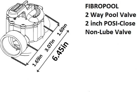 FibroPool Swimming Pool Diverter Valve - 2 Inch - 2 Way - Positive Seal & Non Lube Replacement Valve for Pools and Spas