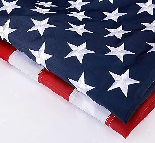 3 x 5 American Flag 3x5 ft: Long Lasting US Flag, Heavy Duty Nylon, Embroidered Stars, Sewn Stripes, Brass Grommets, UV Protection Perfect for Outdoors! USA Flag