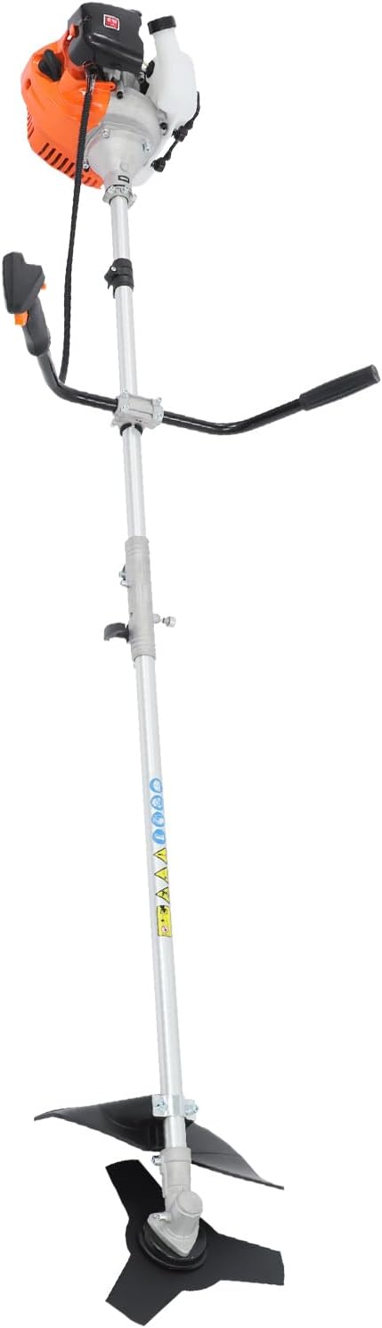 42.7cc Gas Weed Wacker, Gas Powered Weed Trimmer, 2-in-1 Weed Eater Gas Powered with 3 Cutting Heads, 6500RPM Professional Grass Trimmer for Lawn Care, Shoulder Strap Included