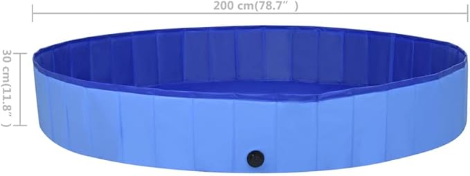 Foldable Dog Swimming Pool, Foldable Pet Swimming Pool, Portable Dog Pool, Bath Pool Collapsible Dog Pet Pool Bathing Tub, 78.7"x11.8" PVC Blue