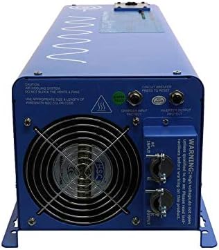 AIMS Power 4000 Watt 12 VDC Pure Sine Inverter Charger 120 & 240 Split Phase VAC Output Charges with 240VAC Input 120A Charger 40A Transfer Switch PICOGLF40W12V240VS