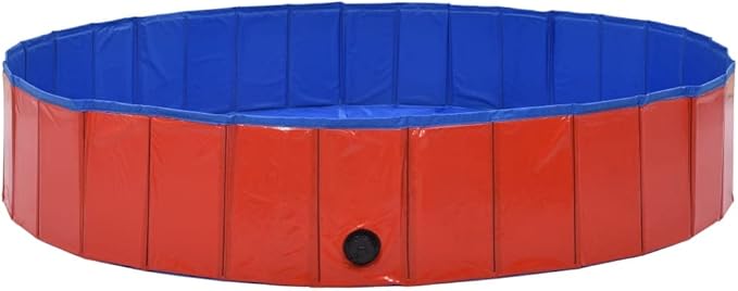 Foldable Dog Swimming Pool, Foldable Pet Swimming Pool, Portable Dog Pool, Bath Pool Collapsible Dog Pet Pool Bathing Tub, 63"x11.8" PVC Red
