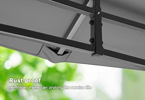 MASTERCANOPY Outdoor Garden Gazebo for Patios with Stable Steel Frame and Netting Walls (10x12,Dark Gray)